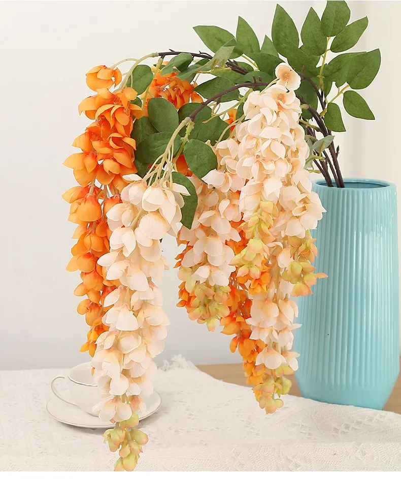 

120cm 5 Forks Artificial Flowers Wisteria Hanging Garland Home Wall Garden Decoration Fake Wedding Party Arch Christmas Decor