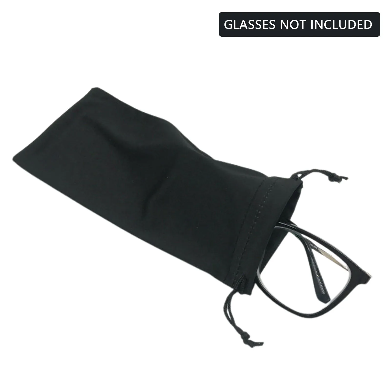 Microfiber Glasses Organizer Drawstring Closure Soft Eyeglass Pouch Solid Color Vertical Glasses Case 9*18cm Elastic Fabric FS99
