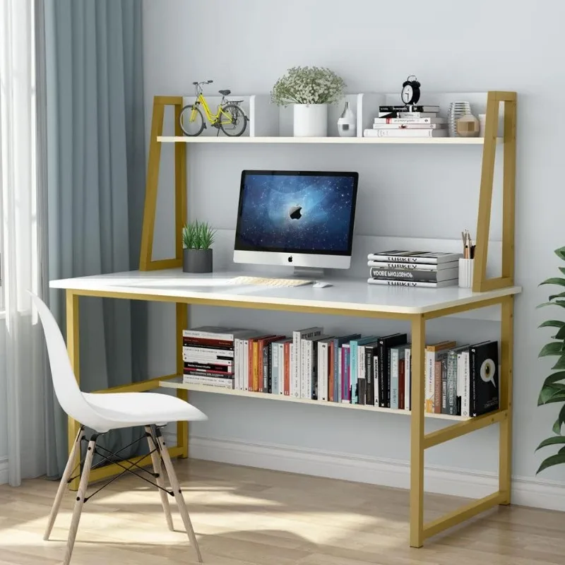 

Tribesigns Computer Desk with Hutch, 47 inches Home Office Desk with Space Saving Design with Bookshelf for Small Spaces