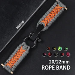 20mm 22mm Braided Strap Universal Watchband for Samsung Watch Galaxy 5 4 3 Rope Bracelet for Huawei Watch Band Adjustable Buckle