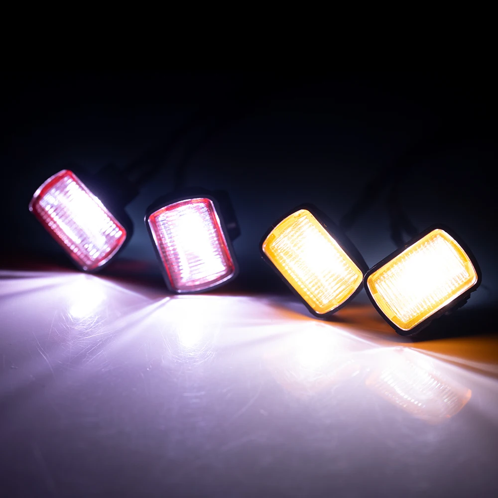 YEAHRUN Symulacja LED Reflektory Światła Przednie Reflektory Punktowe do TRX-4 TRX-6 Axial SCX10 90046 1/10 RC Samochód Części Dekoracyjne Akcesoria