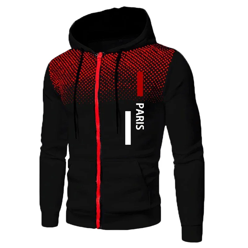 Men's Tracksuit Casual Zip Dot Hooded Sweatshirts Coat Outdoors Sports Jogging Clothing Autumn Winter Jacket Pants Sportswear view 6