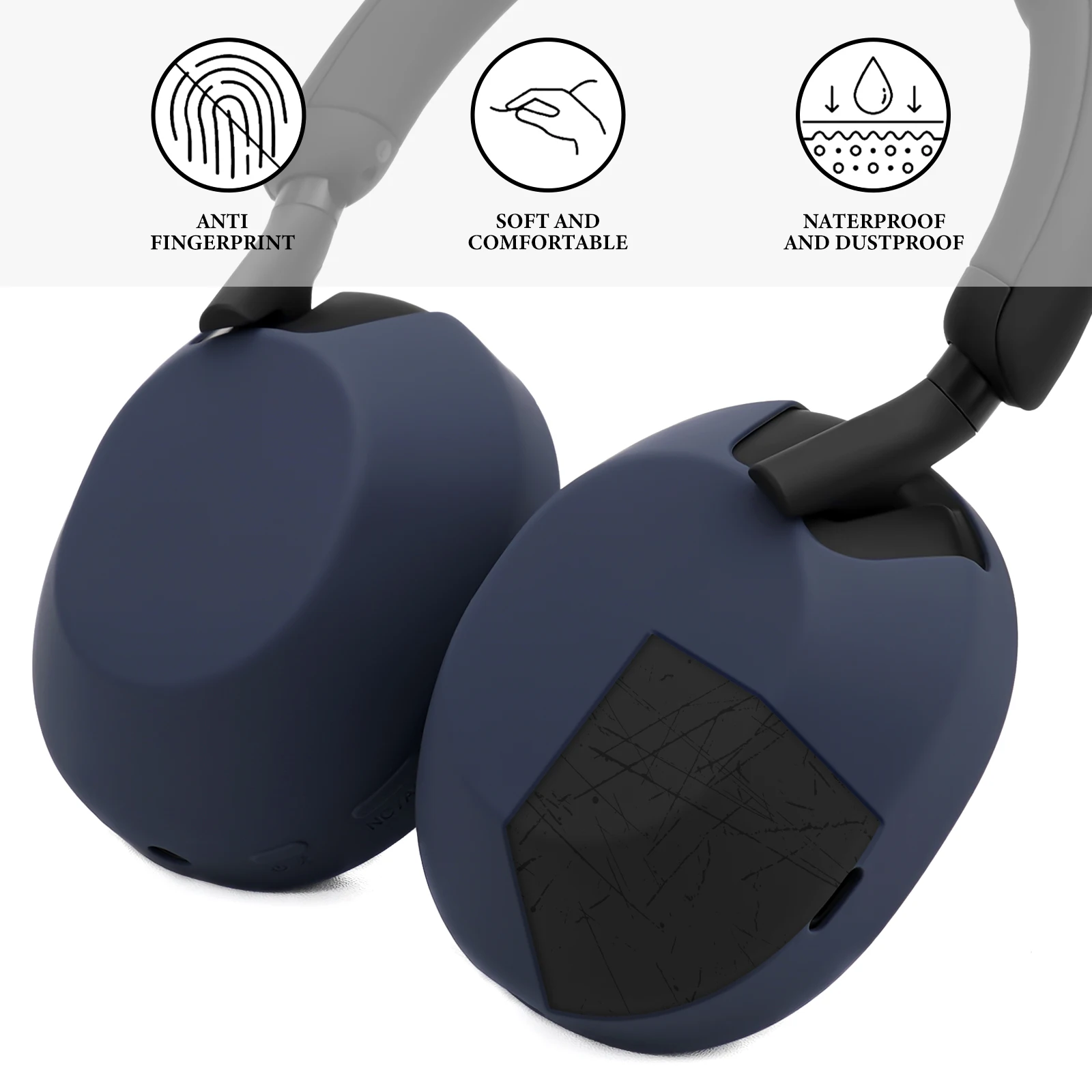 غطاء سماعة رأس من السيليكون Geekria متوافق مع سماعات الرأس اللاسلكية Sony WH-1000XM5، WH1000XM5، حافظة حماية من الخدش