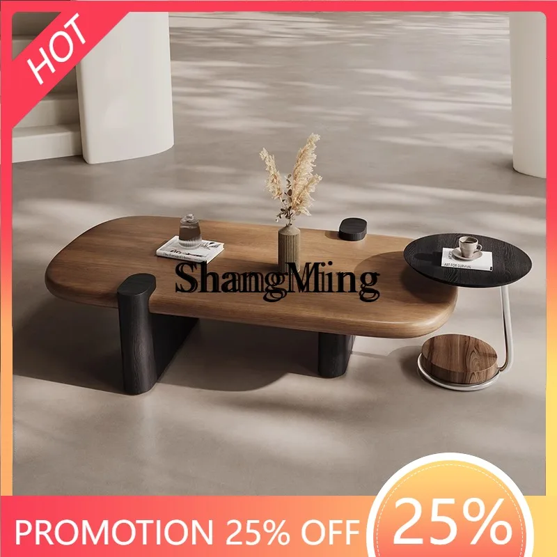 

ZYY medieval style minimalist solid wood coffee table combination retro modern simple small apartment living room table
