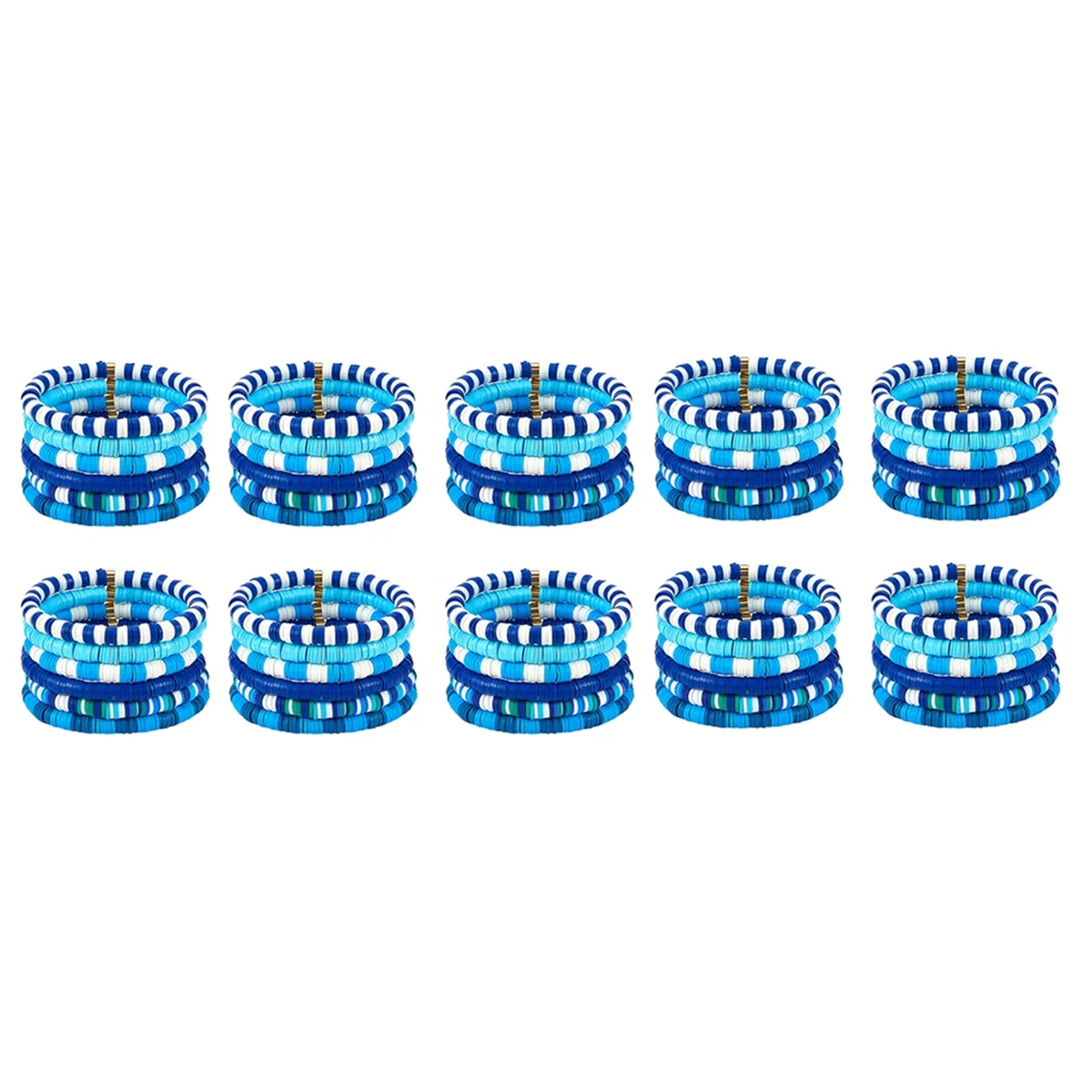

A27U Hot 10PCS Blue Friendship Bracelets Set Beads Stretch Bracelets Beach Jewelry for Women Women'S Stretch Bracelets