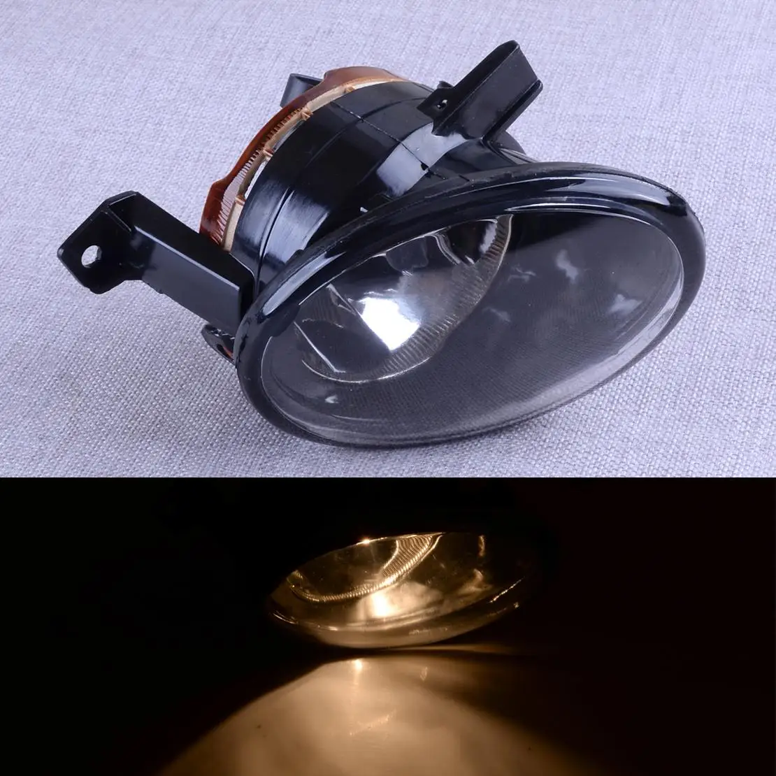 

2 Pin 12V Car Front Right Amber Fog Driving Light Lamp Clear Lens 55W Fit for VW Touran Caddy 2010 2011 2012 2013 2014