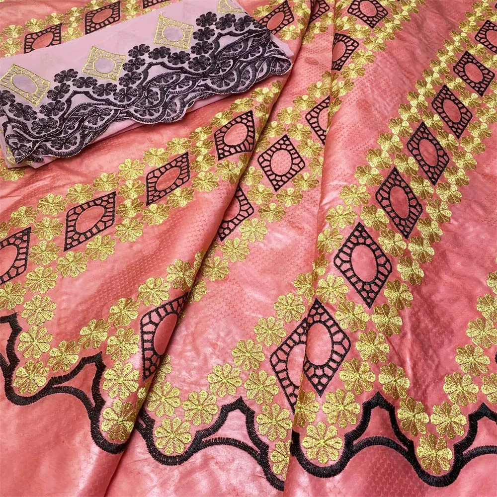 Skin Voile Cotton African Basin Dress Fabric High Quality Tulle Soft Scarf Mix Eyelet Bazin Riche Perfume Damask Materia   BL604