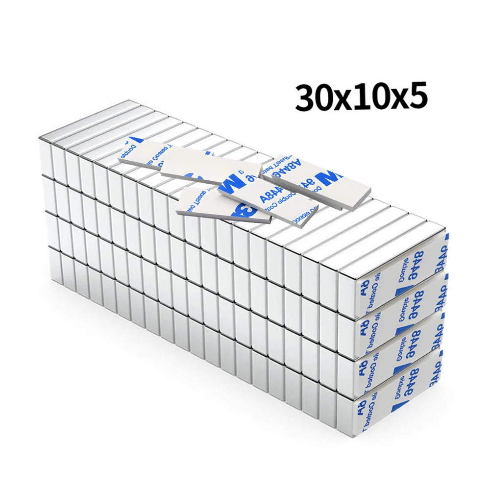 

Super Strong Magnet With adhesive N35 Block Magnetic NdFeB Neodymium Magnet Powerful Disc imanes Refrigerator Magnets ﻿30x10x5