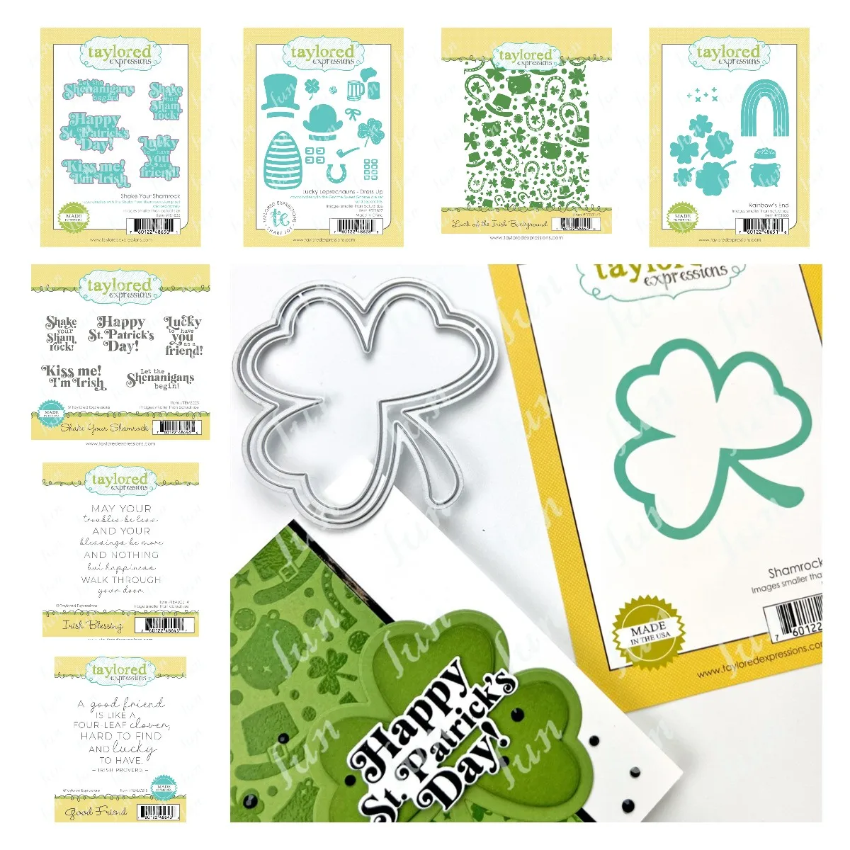 Sentiment Stamps Lucky Shamrock Cutting Dies Molds Sets Stencil Diy Embossing Makingg Greeting Card Scrapbookin Decoration