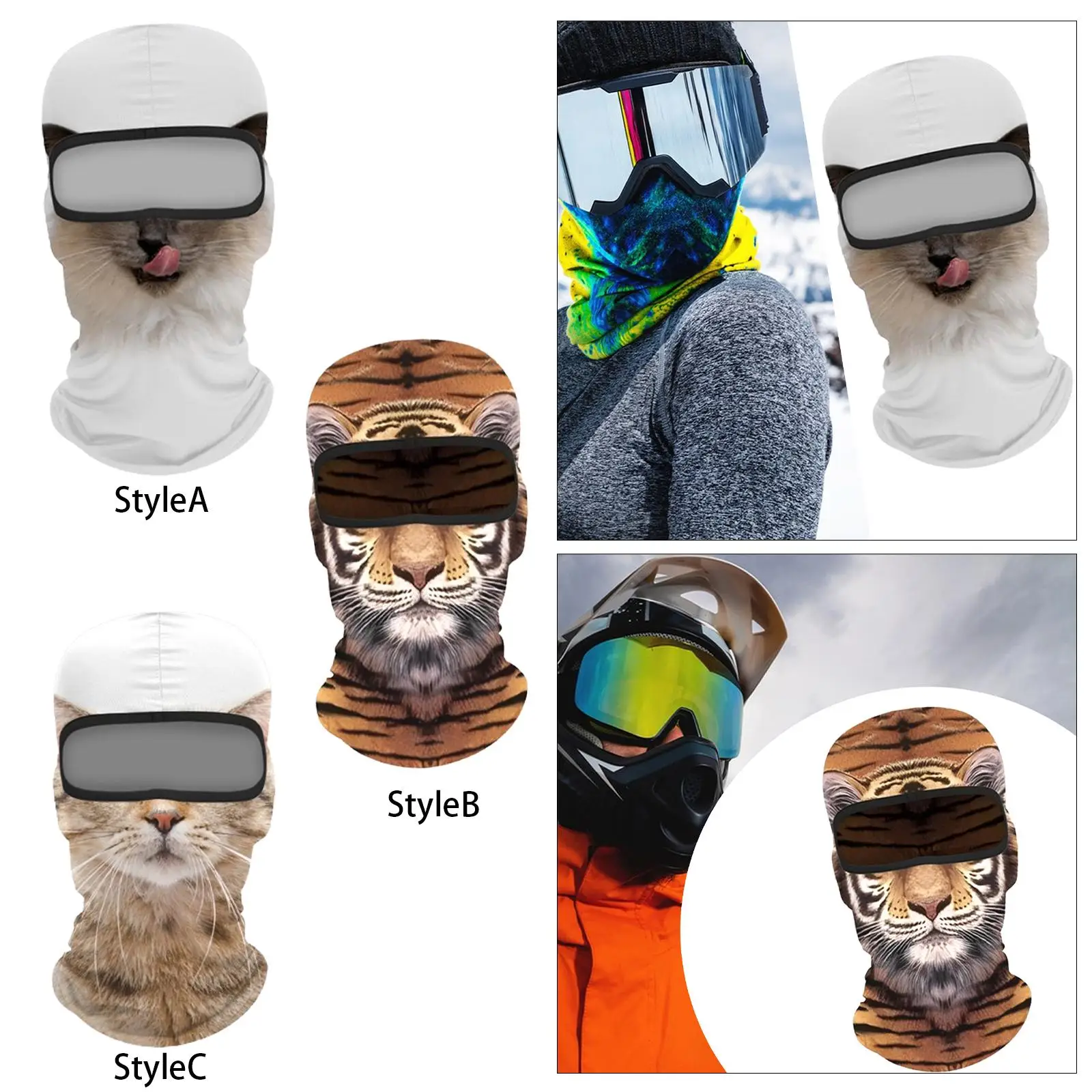 Balaclava Face Mask Animal for Men Women Sun Protection Summer Face Cover for Raves Music Festivals Motorcycle Riding Ski Party