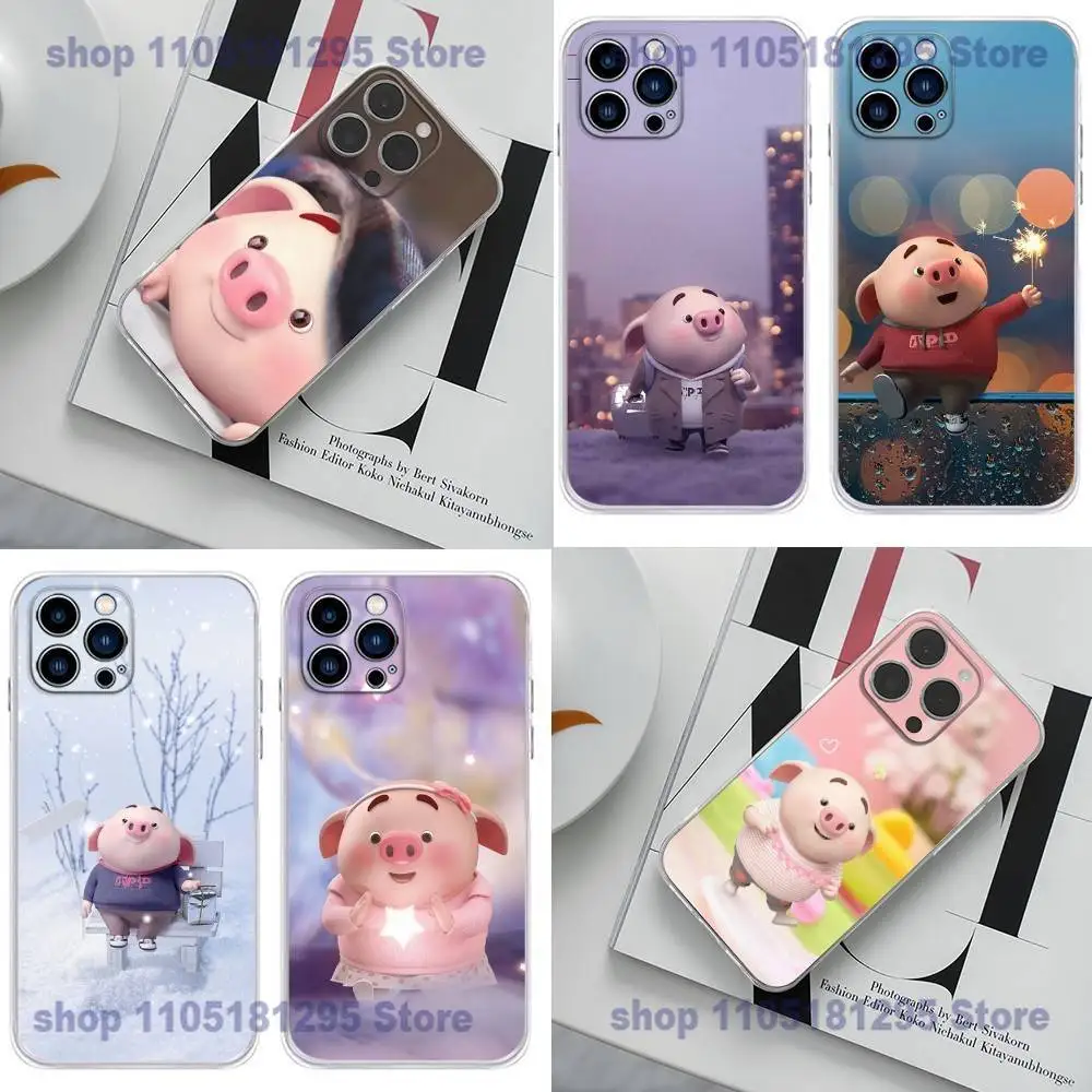 

Cute Pink Pig Cartoon Phone Case For iPhone 17 16,15,14,13,12,11 Plus,Pro,Max,XR,Plus,E,Mini Transparent Cover