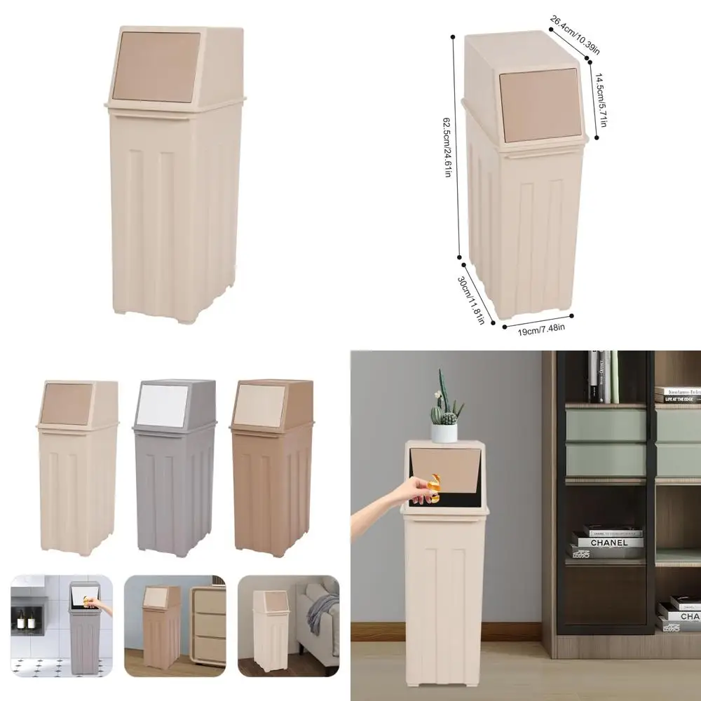 

Большое мусорное ведро емкостью 30 л с навесной крышкой, мусорное ведро с боковым доступом размером 11,8 x 7,5 x 24,6 дюйма