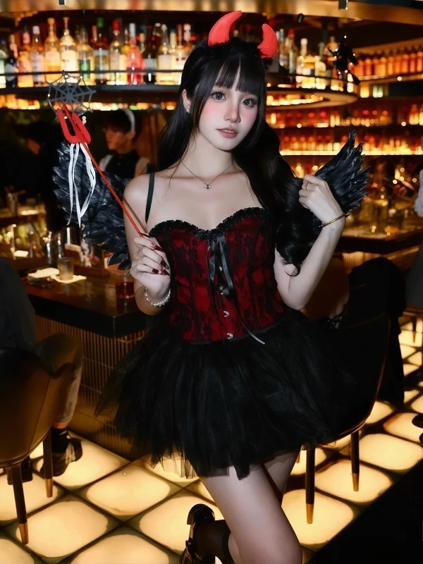 

Instunning loween Red Cosplay Strapl Fibone Sexy Top Women's Court Sle Bridesmaid Dr Sweet Lolita ort