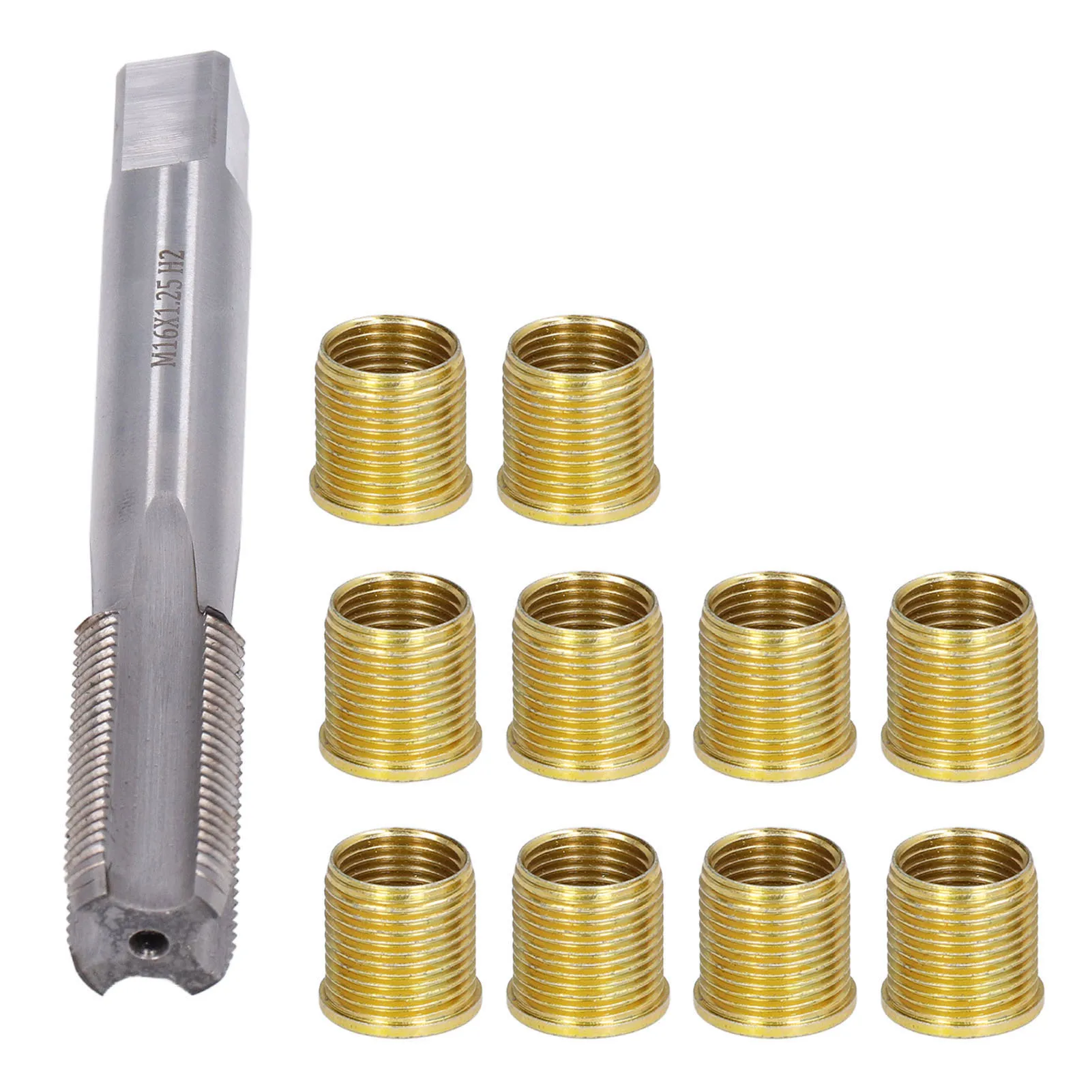 Spark Plug Thread Repair Kit M14x1.25 Inserts And M16x1.25 Tap Kit 13pcs Screw Thread Tool Set For Spark Plug Repair M14 X 1.25