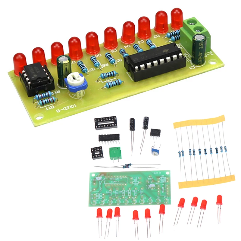 LED chaser flowing water light ne555 module + cd4017 pcb board diy kit