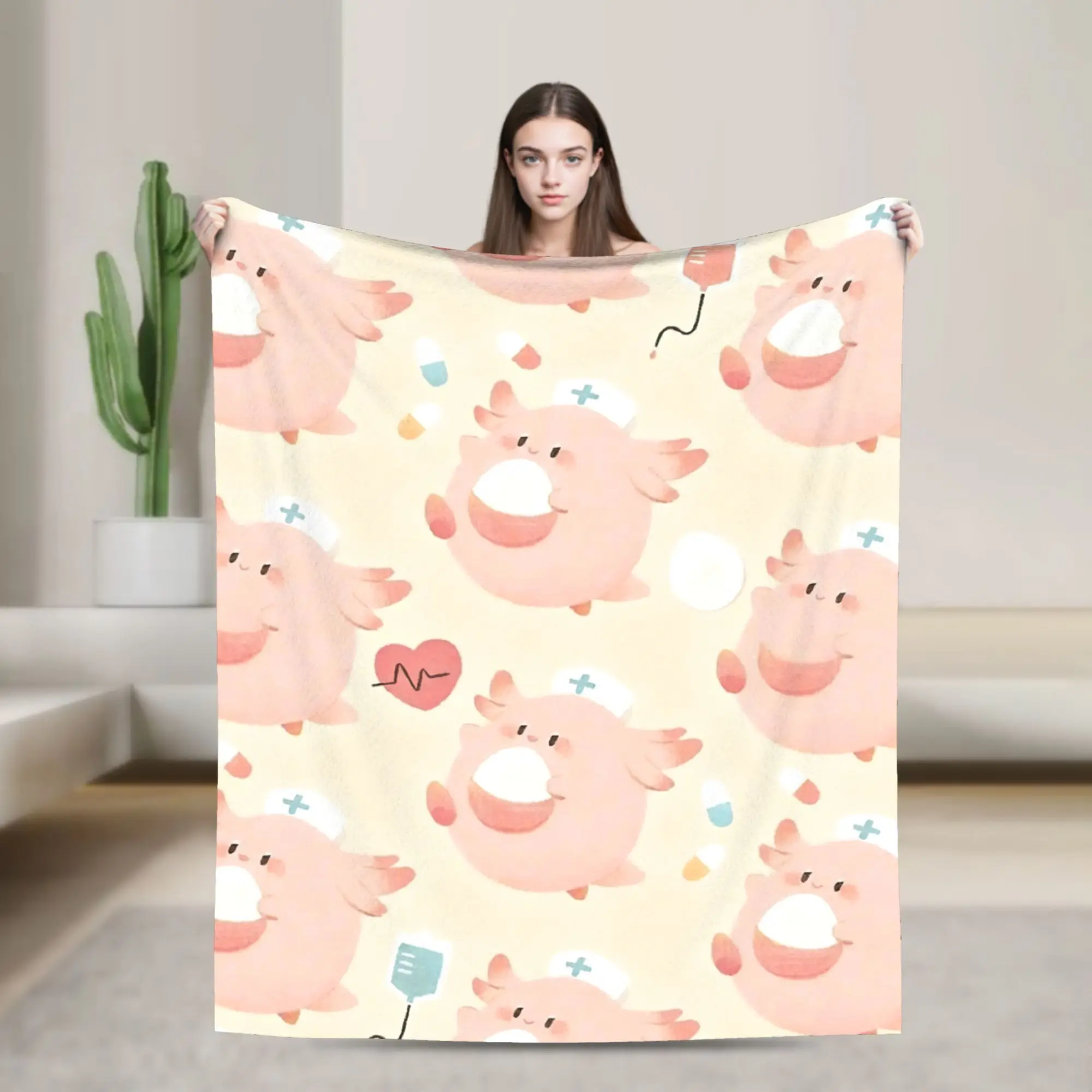 Jigglypuffs Kawaii Blankets Poke-Mon Cartoon Flannel Vintage Soft Throw Blankets for Bedding Lounge All Season