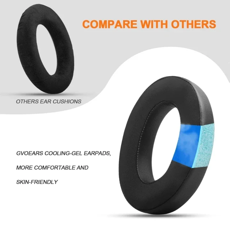 وسائد هلام التبريد لـ HD598 599 سماعات الرأس لينة جليد أذن بارد مع عزل الضوضاء لارتداء وقت طويل