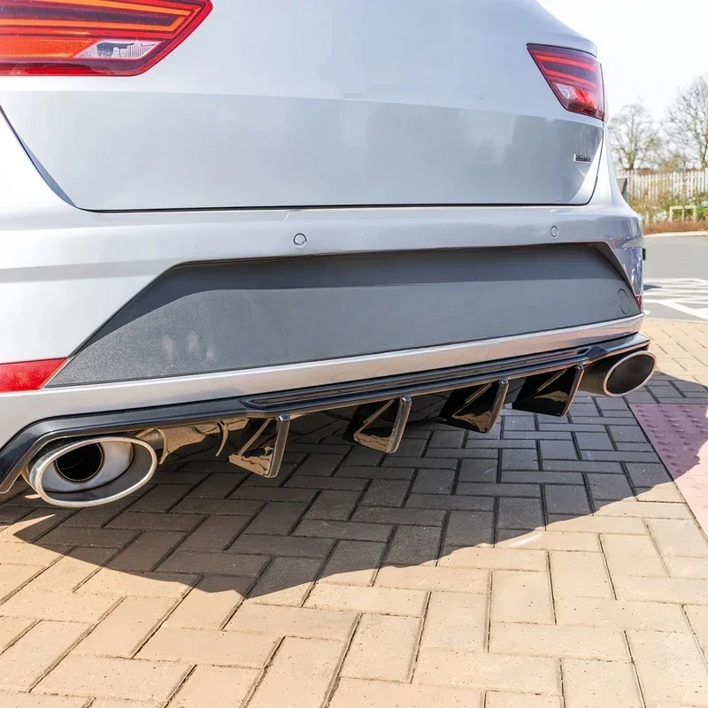 KQX Gloss Black Sport Rear Bumper Lower Diffuser Car Body Tuning Parts For MK3.5 ST Cupra Estate Facelift 2017 To 2019