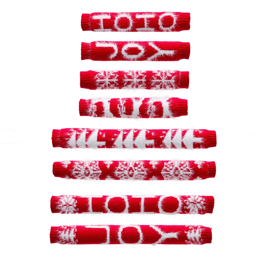 8 Stück Weihnachts-Kühlschrank-Türknauf-Abdeckungen, rot gestrickt, hochwertiges Material, schmutzabweisend, Weihnachts-Kühlschrank-Griff-Abdeckung, Weihnachts-Griff-Dekorationen