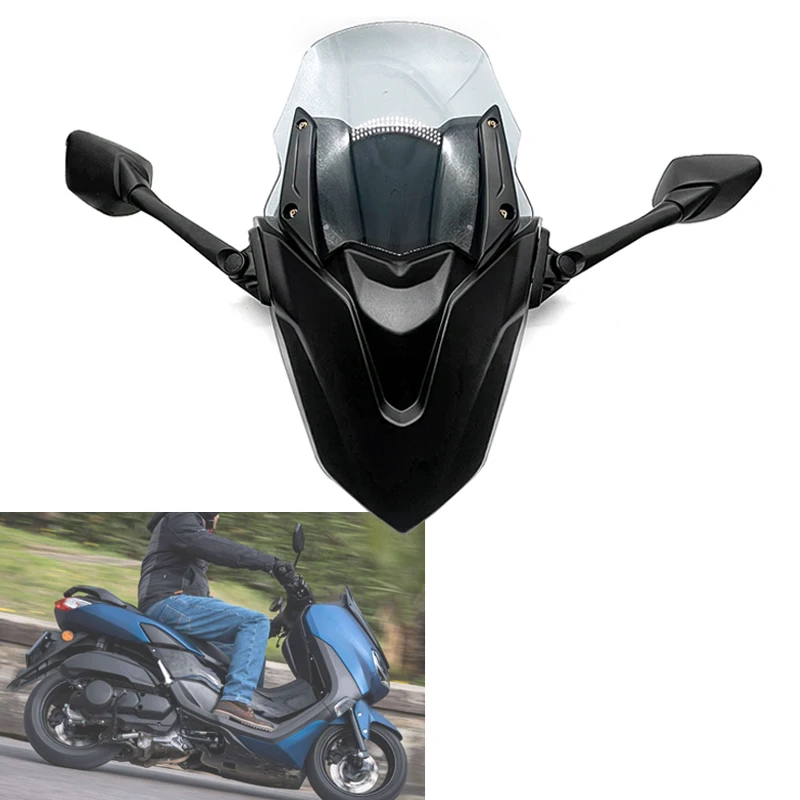 New Fit for Yamaha NMAX125 NMAX155 Windscreen Windshield with Front Mask Panel Motorcycle Wind Shiel Accessories NMAX 125 155