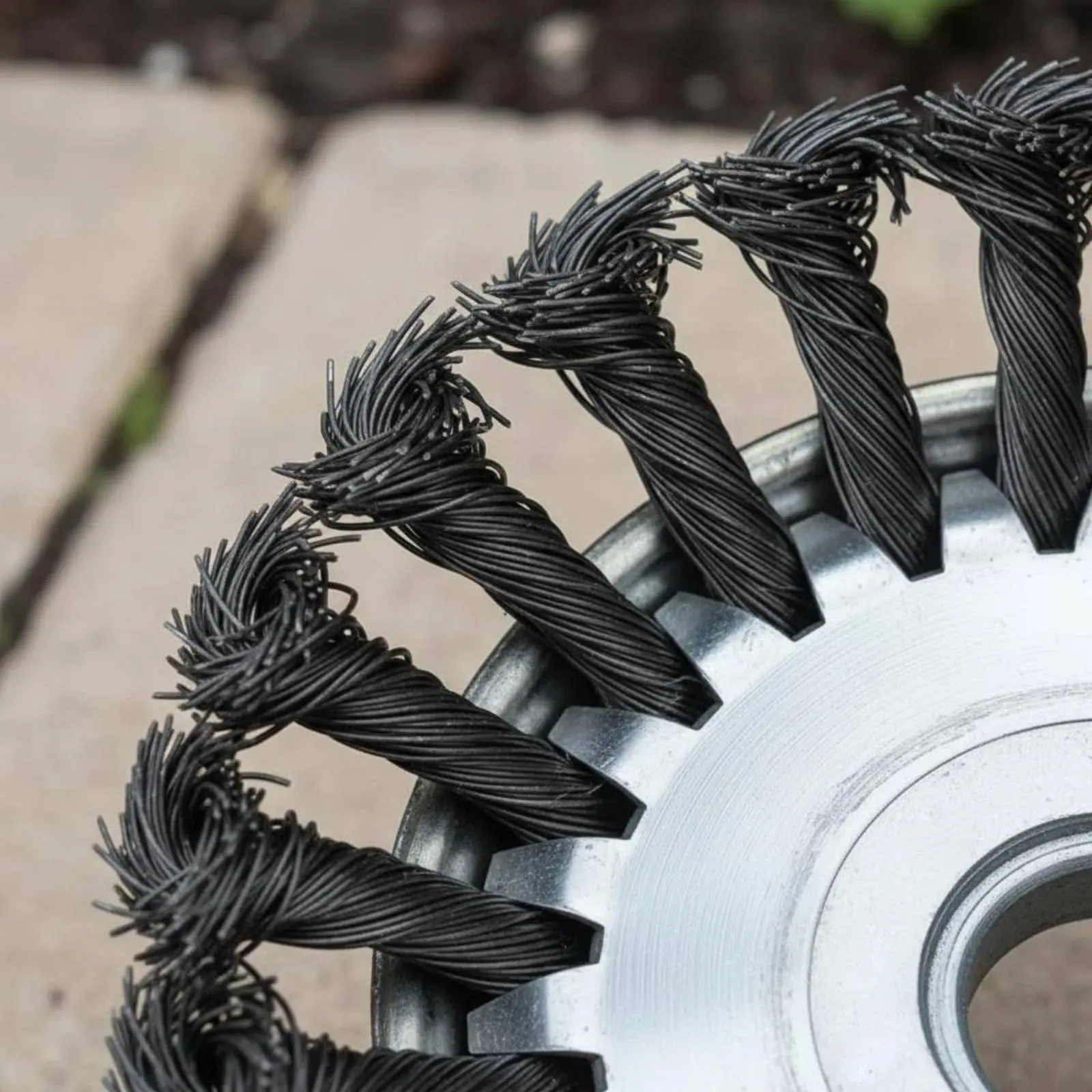 

Wire Brush Weeder Wheel Efficient Weeding Twisted Steel Wire Brush Cutter Power Tool Part Upgraded Design for Driveway