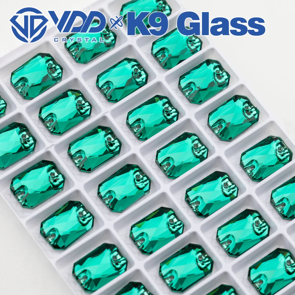 VDD Großhandel Smaragdschliff Hochwertige K9-Glas-Applikations-Strasssteine, Kristall-Flachrück-Applikationssteine zum Nähen für Bekleidungsdekorationen – Detail 18