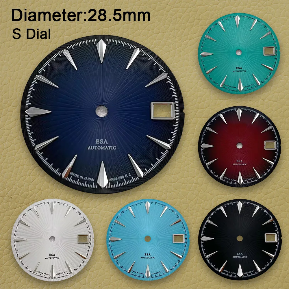 28.5mm S Logo Cocktail Dial Suitable For NH35 Japan Movement Vertical Stripe High Quality Dial Watch Modification Accessories