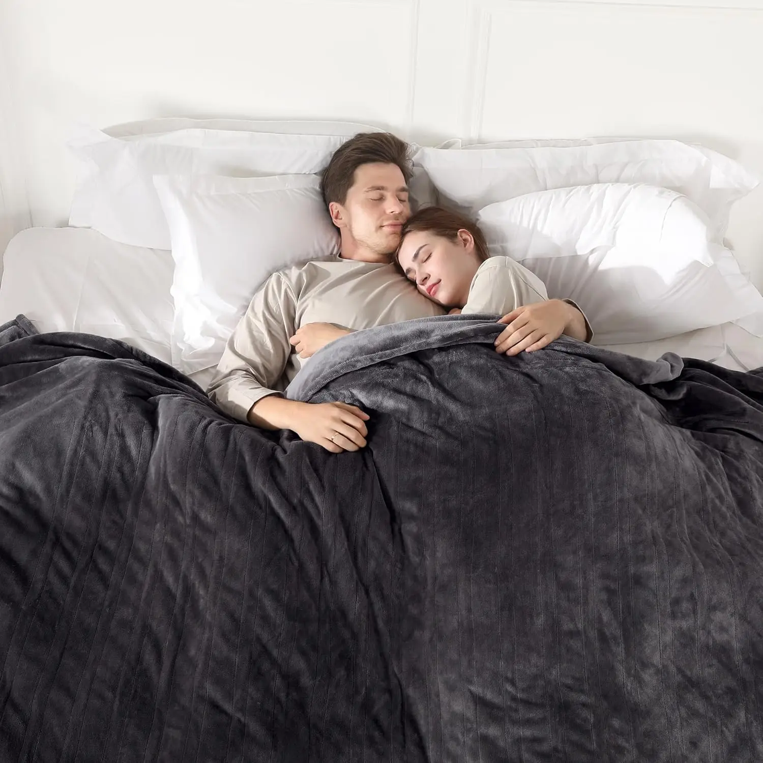 

Queen Size Electric Blanket, Soft Flannel with Dual Control, 5 Heat Levels & Auto Off for Cozy Warmth