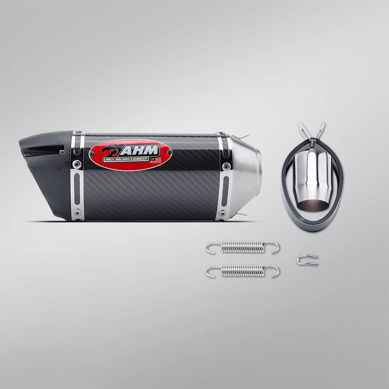 

For R15 MT15 MT07 XMAX TMAX NMAX XADV Universal motorcycle exhaust system with AHM carbon fiber escape muffler