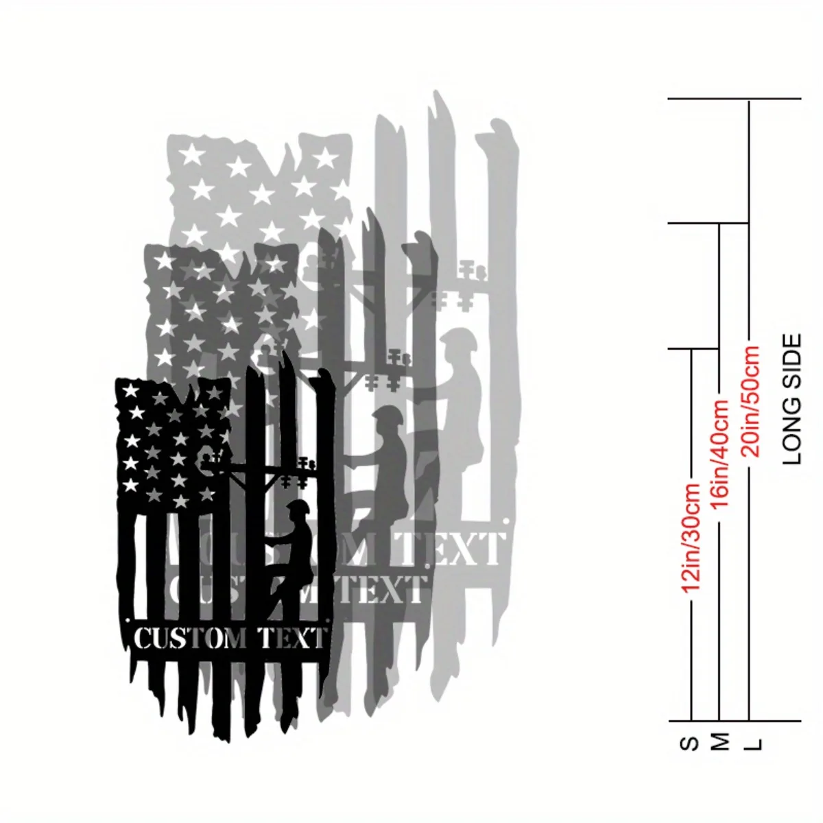 Custom Lineman USA Flag Metal Sign - Versatile Home/Office/Bar/Garage Wall Decor, Personalized Patriotic Design.