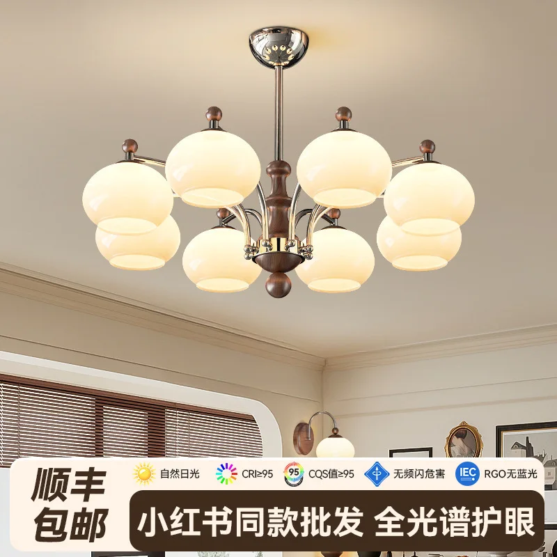 

Medieval style persimmon living room chandelier, American vintage hall, high-end bedroom chandelier, dining room aisle living ro