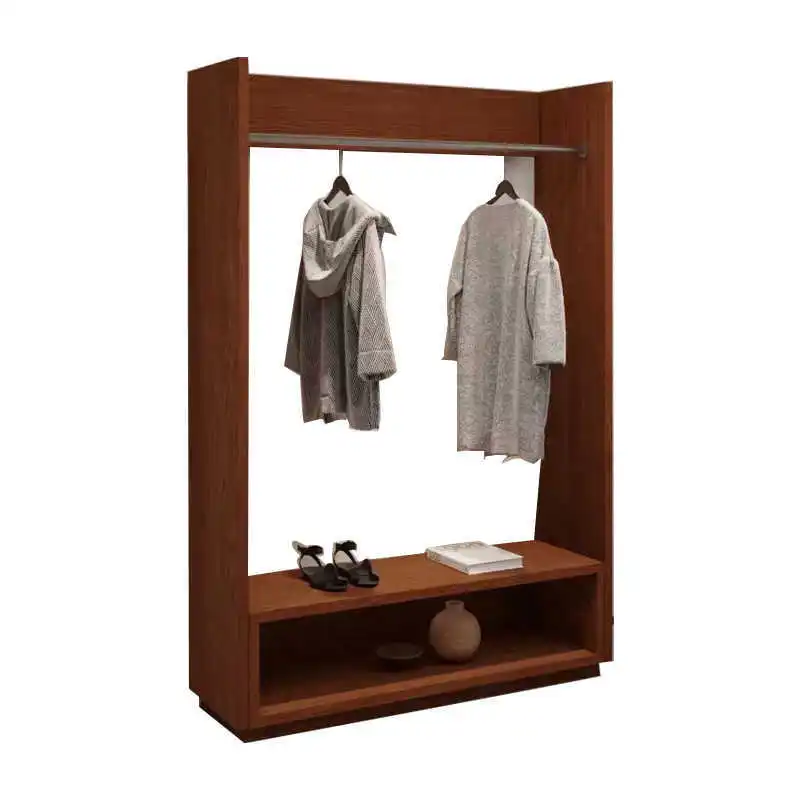 

Solid wood hanger clothing store display rack walnut women's clothing store wooden floor hanger Nakajima shelf