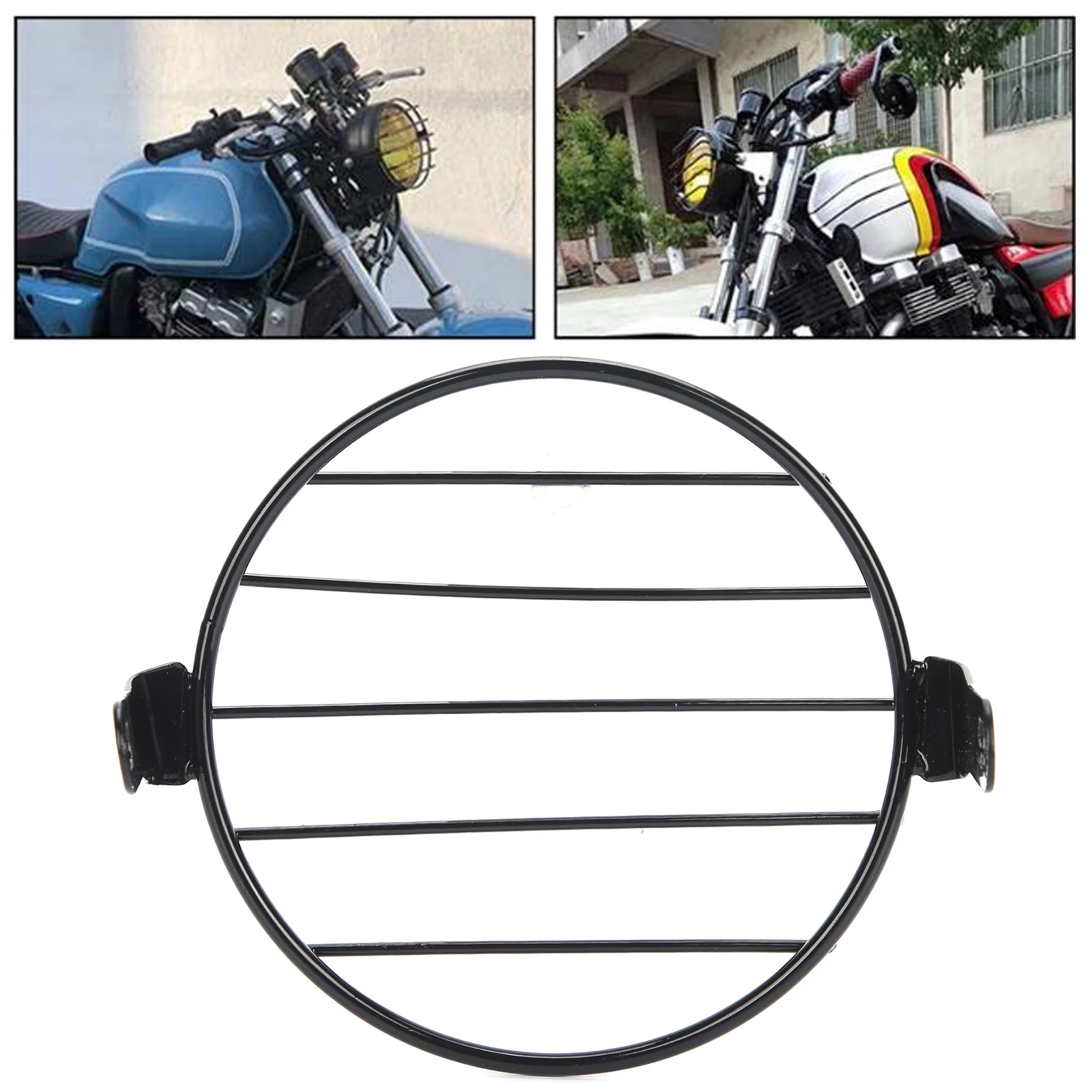 Cubierta Universal para parrilla de faro de motocicleta, protector de 6,5 pulgadas para Cruisers, Choppers, Cafe Racers