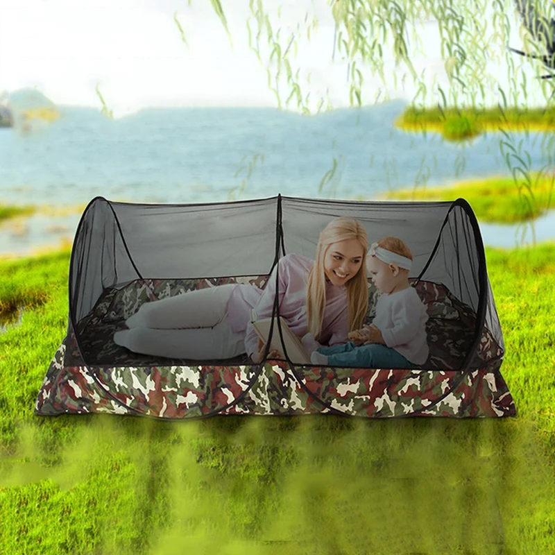 Portable Outdoor Camping Tent Mosquito Net Insect Control Game Tent Mosquito Net Camp Single Double Fold Mosquito Sun Shelter