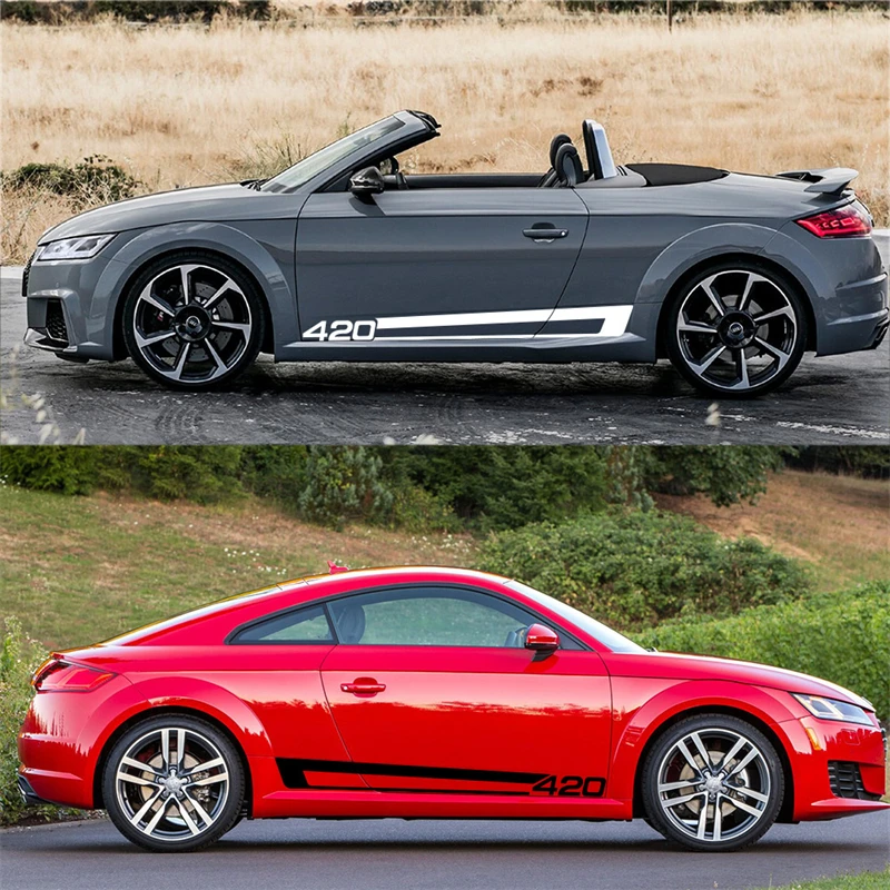 

2 шт. спортивная гоночная наклейка на автомобиль 420 для Audi Sline TT MK1 MK2 MK3 8J 8N 2014 2015 2016 2017 2018 2019 2020 2021 наклейка на дверь автомобиля