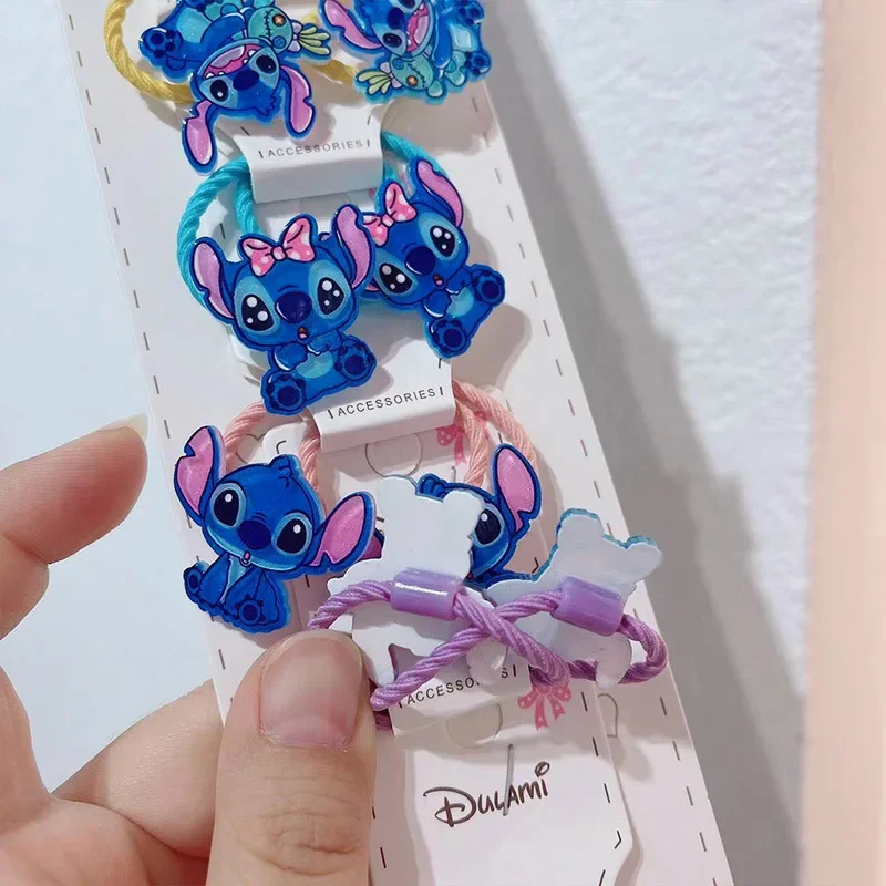 1/5Anime Lilo & Stitch Hair Bands Cartoon Hair Rope for Women Kawaii Stitch Hairpin Rubber Band Hair Accessoires Baby Girl Gifts