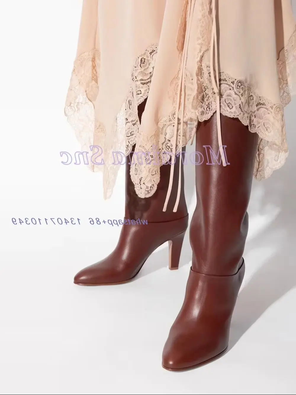 

Сапоги до колена на массивном каблуке с круглым носком, модные лаконичные женские длинные ботинки без шнуровки, осень-зима, повседневные уличные ботинки, новинка 2023 года