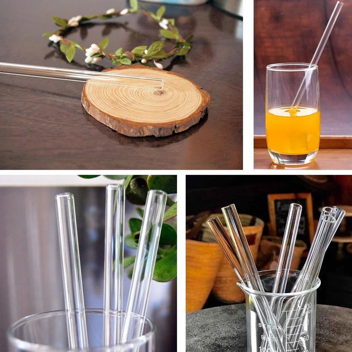 250mm OD 8mm 1.5mm Thick 4Pcs/set Wall Borosilicate Glass Blowing Tubes Lab