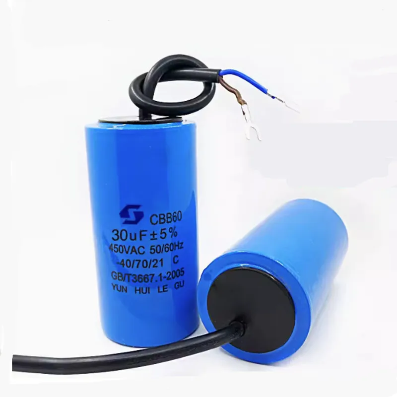 CBB60 Capacitor 450V 3UF 4UF 5UF 6UF 8UF 10UF 12UF 15UF 18UF 20UF 25UF 30UF 35UF 40UF 45UF 50UF 60UF Motor Pump Capacitors