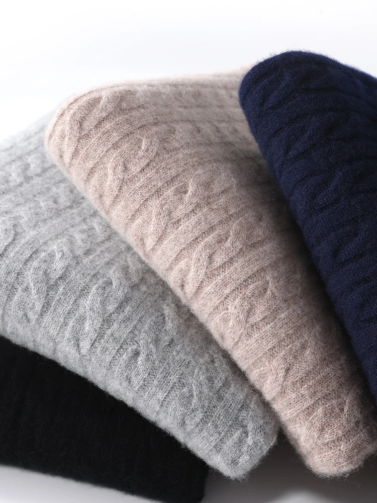 

Мужской свитер с воротником-стойкой на молнии, пуловер, весна-осень-зима, 100% мериносовая шерсть, высококачественный трикотаж, одежда с длинным рукавом