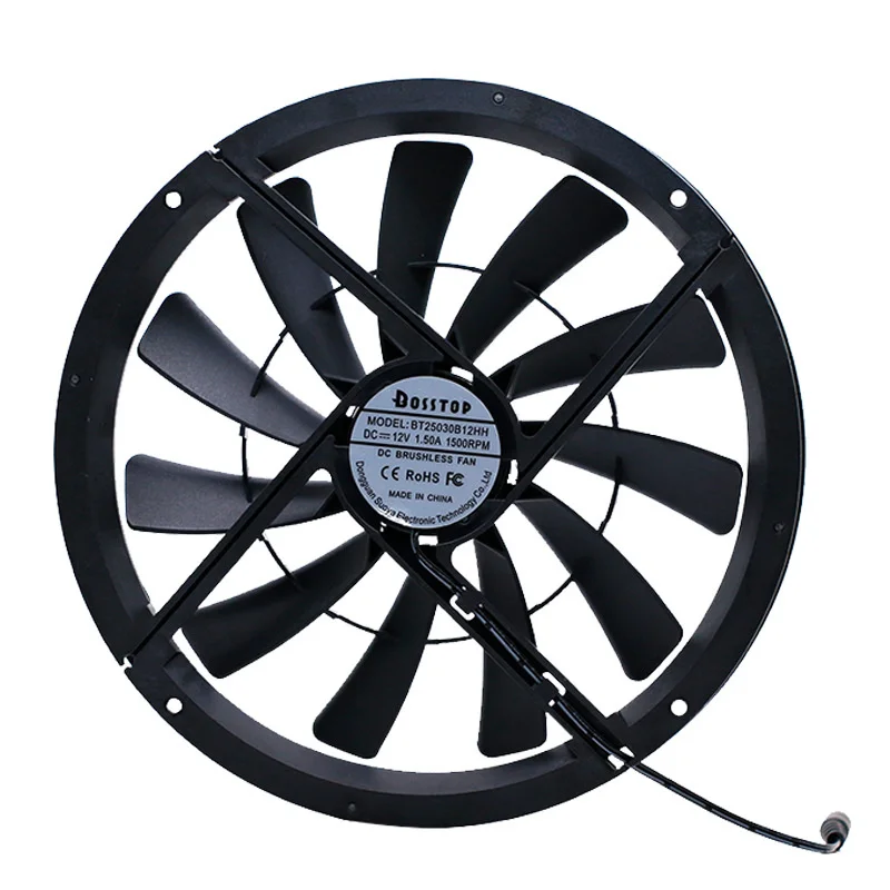 25CM 1200 Rpm Large Air Volume Exhaust Fan for Room Ventilation Pet Plant Ventilation Computer Chassis Cooling Fan