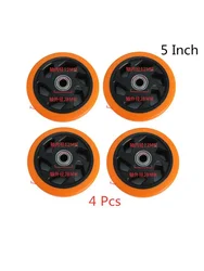 4 Pcs/Lot 5 Inch Polyurethane Orange Flower Single Wheel Wear Resistant Cart Double Bearing