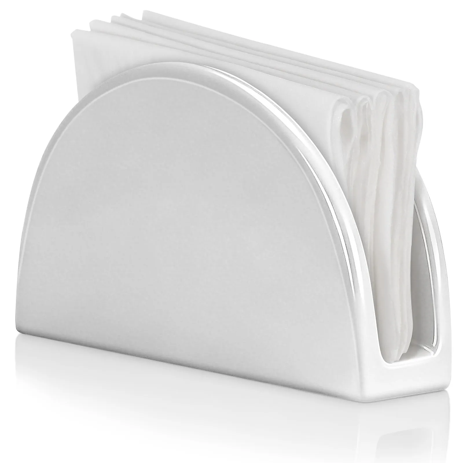 

Ceramic Napkin Holder White Tissue Paper Holder Storage Tray Bathroom Kitchen Decorative Napkin Stand for Table