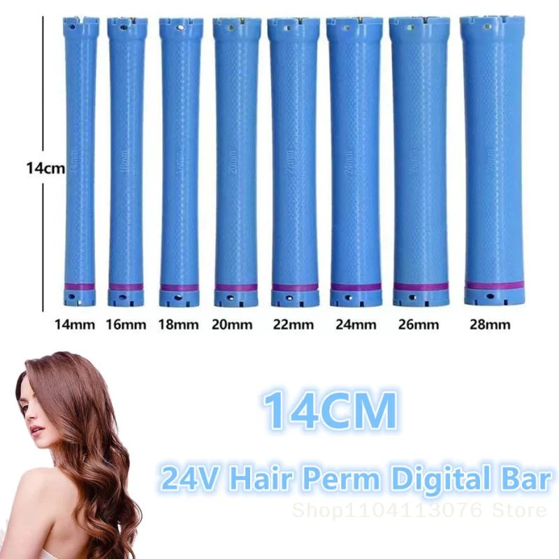 

140mm 24V Digital Hair Hot Perm Rods Electric Heated Curlers Bars Rollers Wavy Hair Salon Barber Curling Spiral Styling Tools