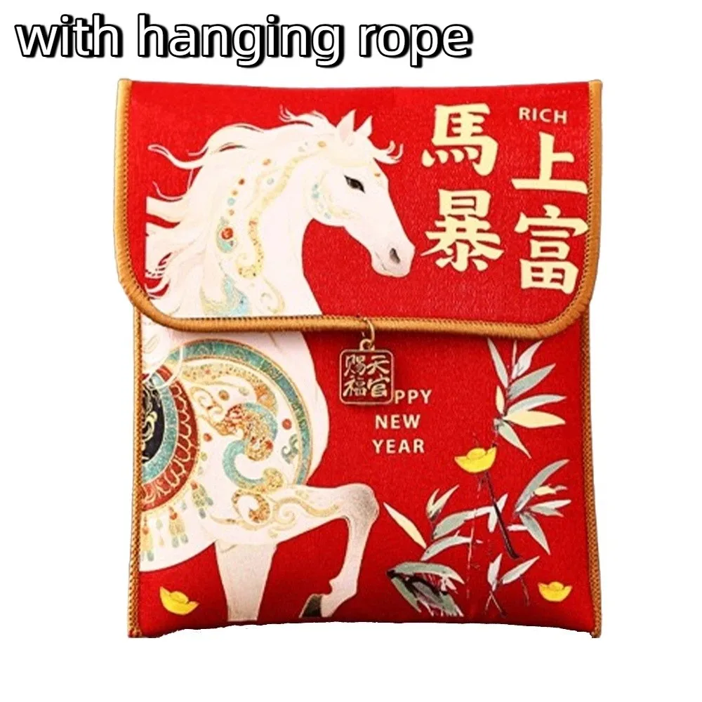 

2026 Horse Year New Year Red Envelope Blessing Pattern Cloth Lucky Money Bag Traditional Hongbao Red Packets