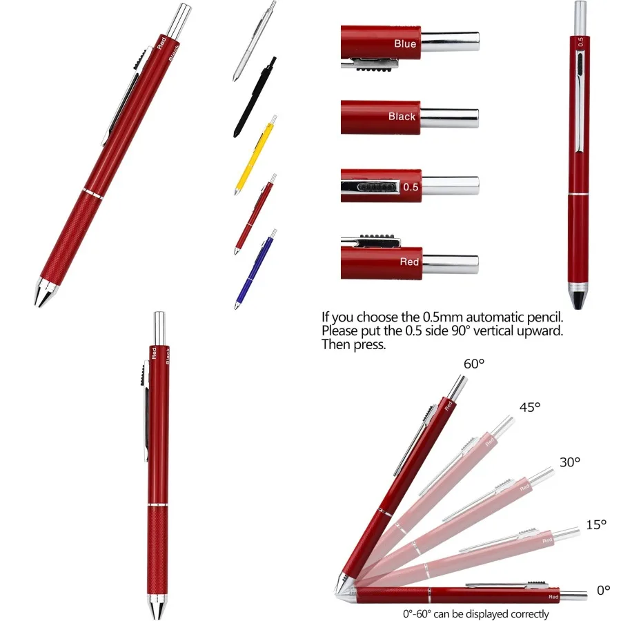 

Металлическая многофункциональная ручка DUNBONG, многоцветная ручка 4 в 1, для офиса и школы, механический карандаш 0,5 мм с плавным письмом