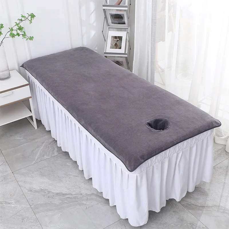 Beauty Bedsheet Cosmetic Salon Sheets Velvet Massage Treatment Bed Sheets SPA Clubhouse Dedicated Breathable Bed Sheet with Hole