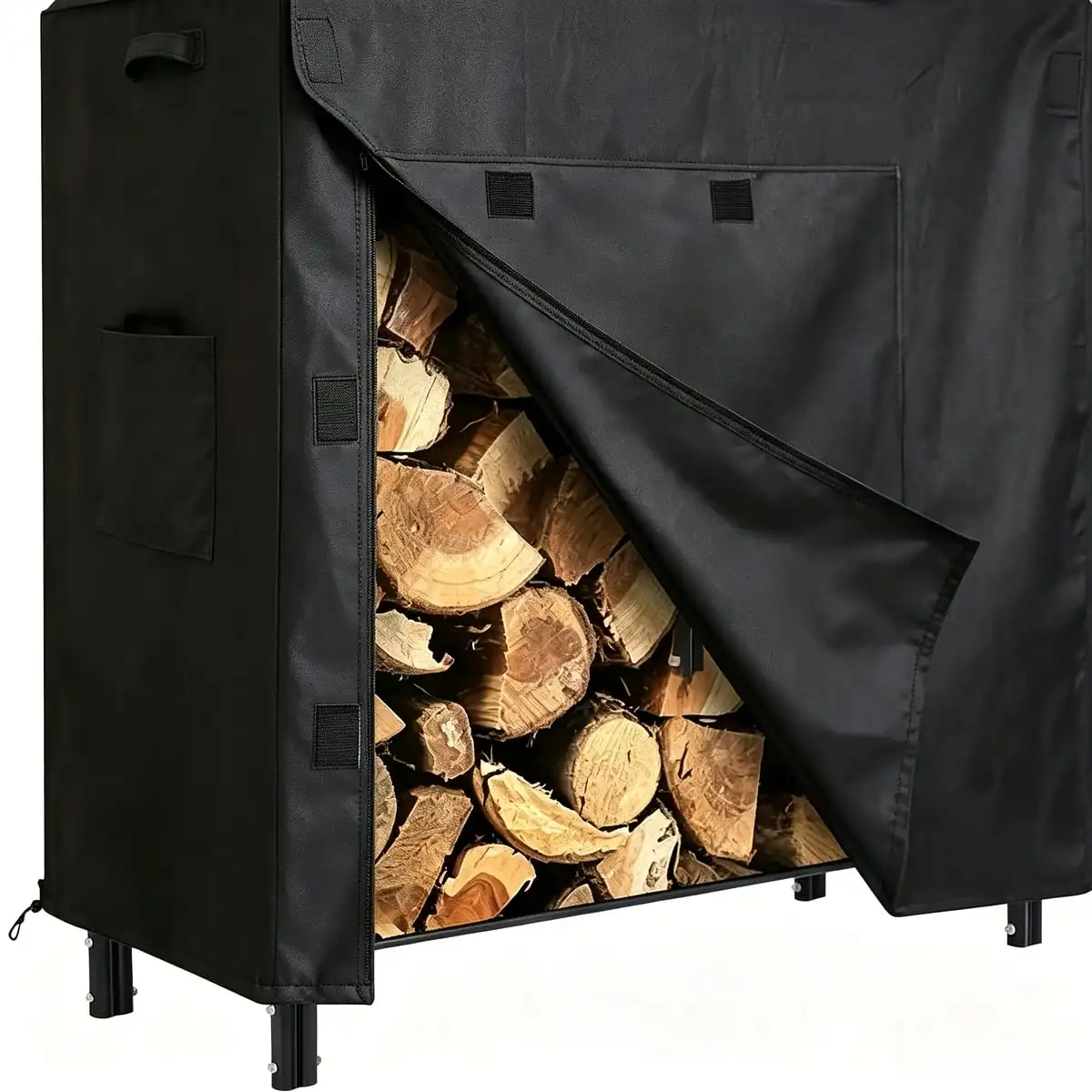 Firewood Rack Cover Waterproof Outdoor Log Storage Holder Protective Cover UV Dust Resistant Firewood Storage Cover