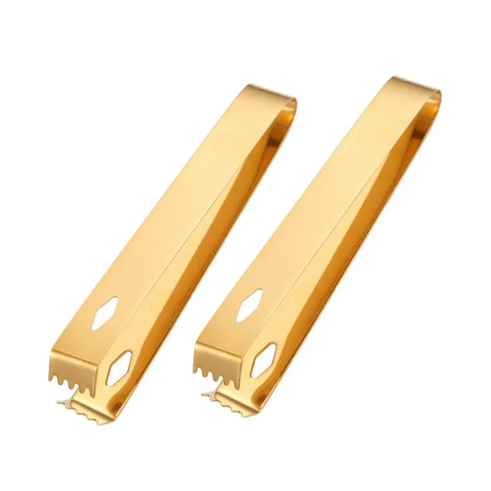 

2 Pcs Ice Clip Stainless Steel Kitchen Tong Cube Clips Polishing Multifunctional Bar Food Tool Heat Resistant Rust Proof