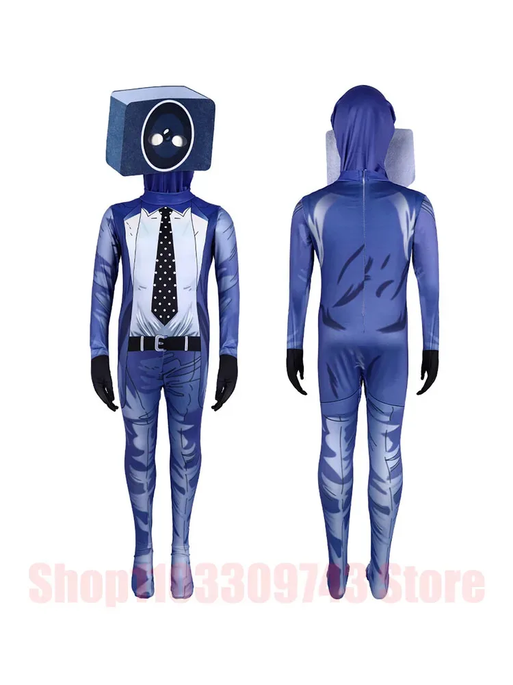 qq38Halloween Fun Cute Tight Top Jumpsuit Children's Role Play Funny Sound vs Toilet Man